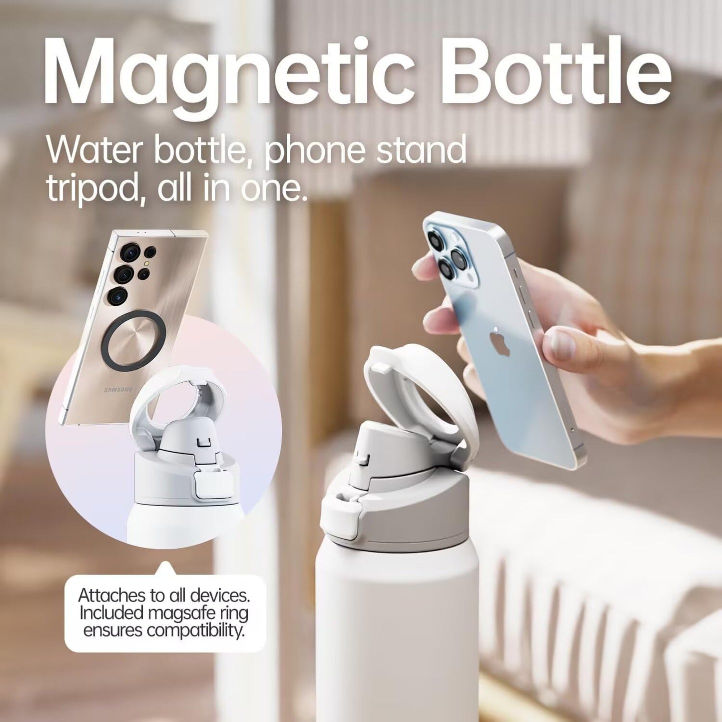 3-in-1  Magcheer Magnetic Water Bottle